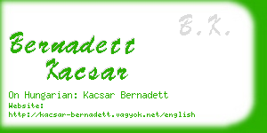 bernadett kacsar business card